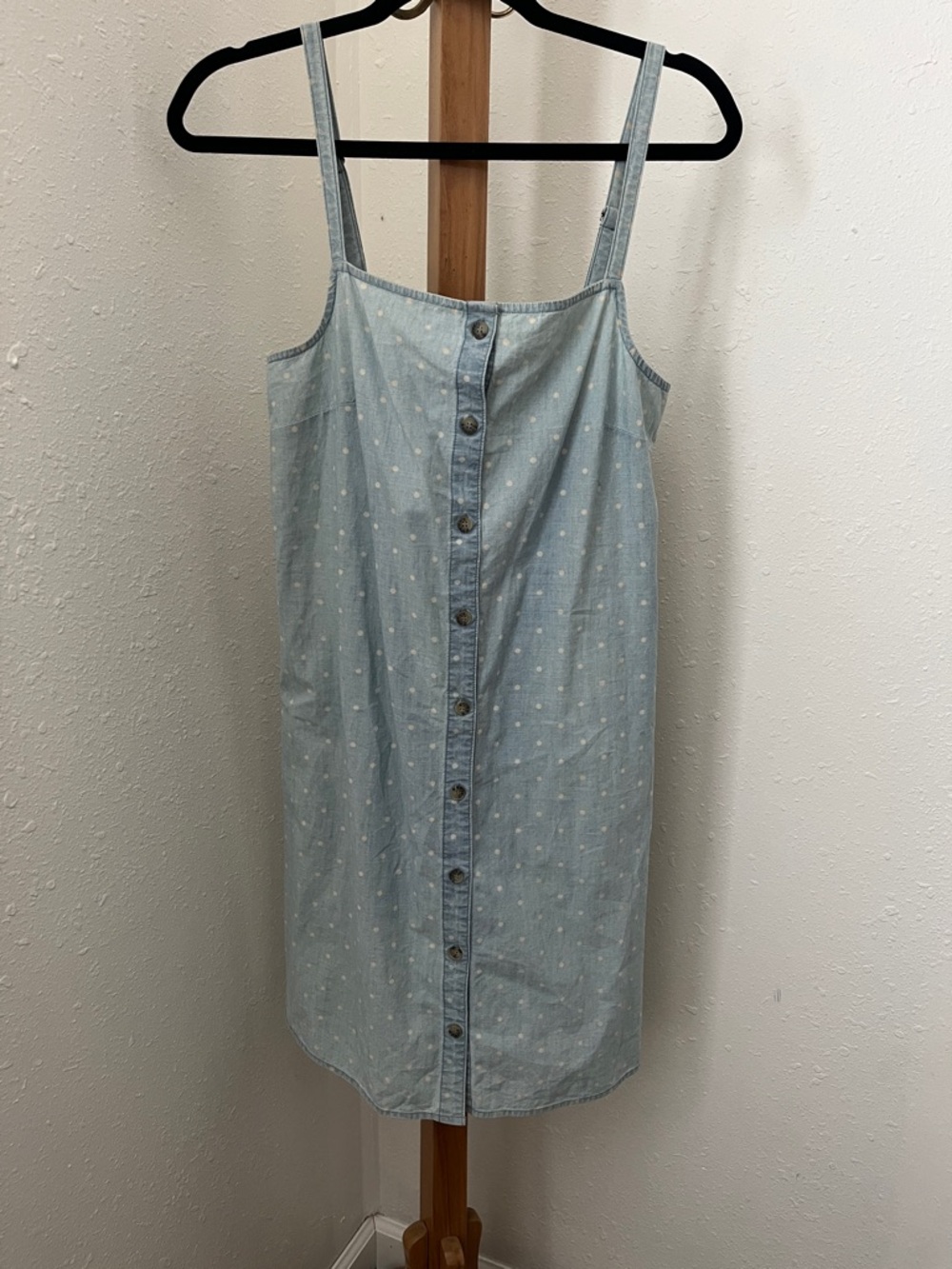 Vero Moda Light Blue Denim Polka Dot Midi Dress